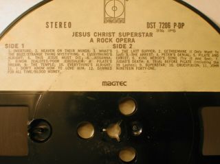 Jesus Christ Superstar Decca Stereo Reel To Reel Tape Rare 1970 DST 7206 P - DP 2