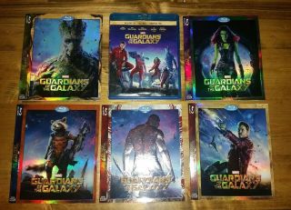 Guardians Of The Galaxy (blu - Ray,  2014) W/ (rare) Walmart Slipcover Set (oop)