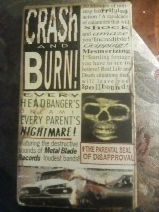 Metal Blade 1989 Crash And Burn Vhs Metal Blade Vhs Very Rare