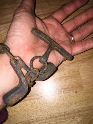 Metropolitan Police Antique Style Shackle Handcuff “come Along” Patina Collector