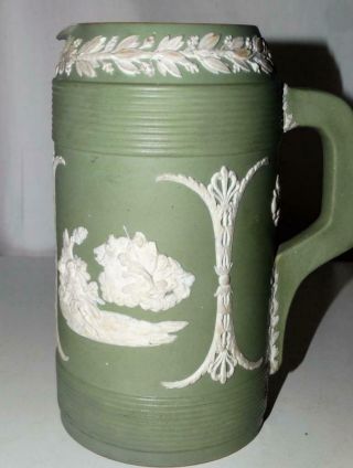 Large Antique Wedgwood Jasper Ware Jug,  Date Letter C For 1874,  Collectible.