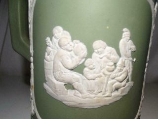 LARGE ANTIQUE WEDGWOOD JASPER WARE JUG,  DATE LETTER C FOR 1874,  COLLECTIBLE. 2