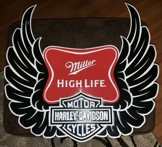Miller High Life Harley Davidson Tin Sign Extremely Rare