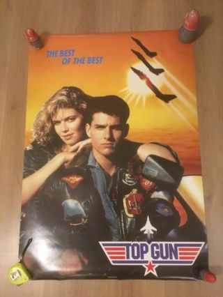 Top Gun Vintage Poster Tom Cruise Actor 1986 Movie Kelly Mcgillis - Rolled