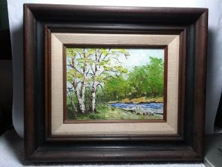 Incredible vintage heavy impasto oil painting by Maxine Doyle,  framed 2
