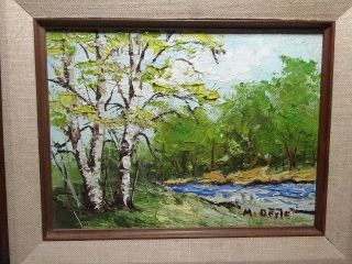 Incredible vintage heavy impasto oil painting by Maxine Doyle,  framed 3