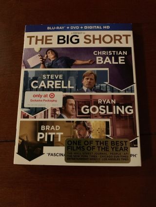 The Big Short Rare Target Slipcover (blu - Ray/dvd)