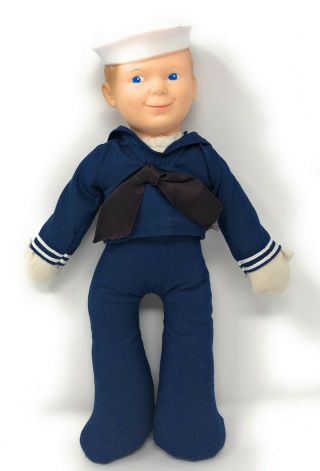Vintage Cracker Jack Sailor Boy Doll - Cloth Body Vinyl Head - 12 "