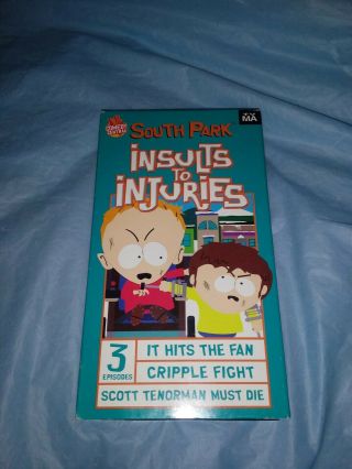 South Park Insults To Injuries Vhs Rare 3 Episodes Vg