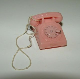 Htf Old Vintage Metal Dial Barbie Doll Suburban Shopper Pink Telephone 16