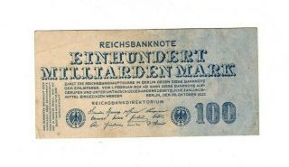 Xxx - Rare 100 Billion Mark Weimar Inflation Banknote 1923 Very F Con