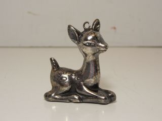 Rm Trush Cazenovia Sterling Silver Christmas Ornament Fawn / Deer