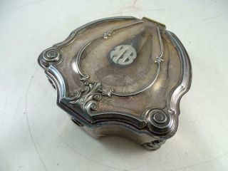 Antique Art Nouveau Derby Silver Plated Dresser Box Trinket Jewelry Locking Vtg