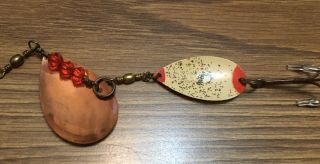 Rare Vintage Frog Lure Pflueger Spinner Hook Metal Bait Harness Unique