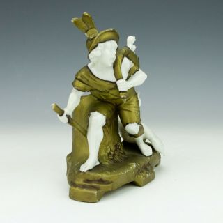Antique German Porcelain - Boy With Goose Figure - Schafer & Vater 2