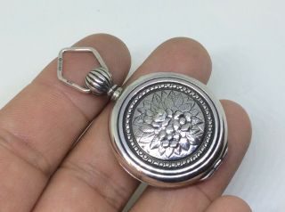 Fantastic Antique Vintage Solid 925 Silver Pocket Watch Style Locket Pendant Fob