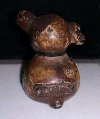 Antique Hubley Hines Cast Iron Miniature Puppy Dog Figurine Paper Weight 2