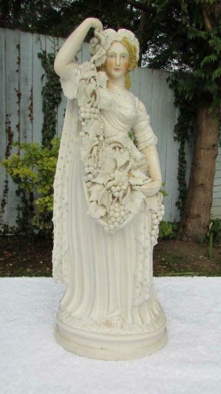 Large Antique 19thc Victorian Parian Ware Figure Of Dionysus - Subtle Colours