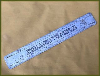 Cute Lil Old Willcox & Gibbs Sewing Machine Company.  Ruler 1949