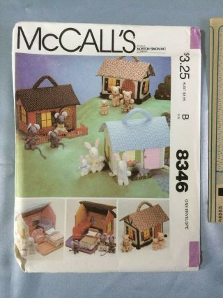 Vintage Mccalls Miniature House Furniture & Families Pattern 8346