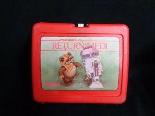 Star Wars Return Of The Jedi Ewok Wicket & R2 - D2 Thermos Lunch Box Rare