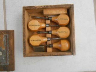 Millers - Falls Wood Carving Set Antique Box Chisel