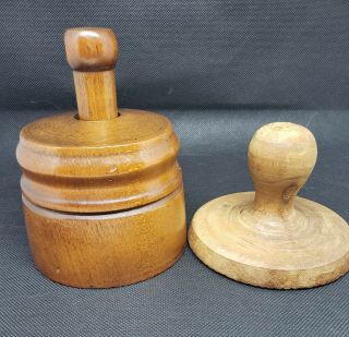Vintage Wood Butter Press Molds Set Of 2,  Different Styles/sizes