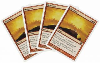 Obliterate [4x X4] 8th Edition Nm - M Red Rare Magic The Gathering Cards Abugames