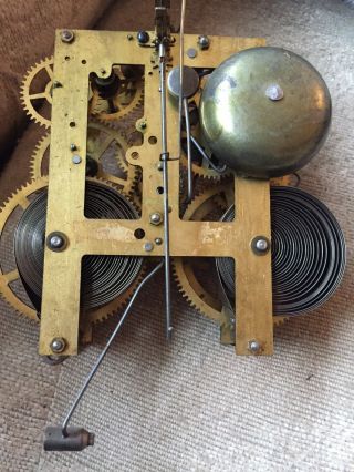 Fine Antique Sessions Mantle Clock Movement With Bell