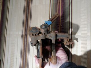 Antique rolling metal sheet press vise tool cast iron industrial stamp roller 3