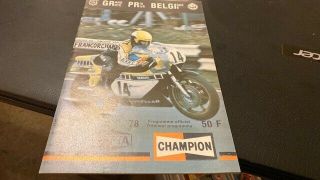 Belguim - - Motor Cycling Grand Prix 1978 - - Programme - - - 2nd July 1978 - - Rare