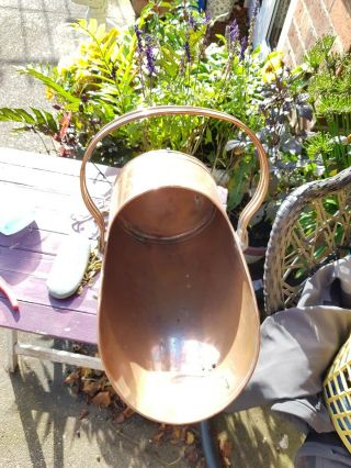 Unusually shaped Victorian Arts & Crafts coal scuttle in copper And Brass 2
