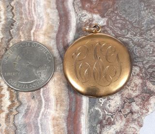 Antique Locket Pendant By W&h Co.  1/4 Gold Shell