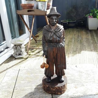 Vintage Black Forest Carving Of A Man Figurine/statue