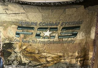 United States Army Future Combat Systems Woven Throw Blanket Rare One Of A Kind