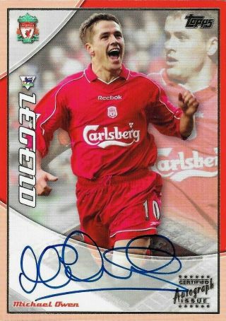 2003 Topps Premier Gold Michael Owen Liverpool Legends Autograph Auto Card Rare