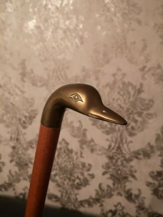 Vintage Brass Duck Head Walking Stick
