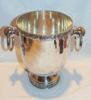 Vintage Roma Double Ring Handled Silver Plate Wine Champagne Ice Bucket
