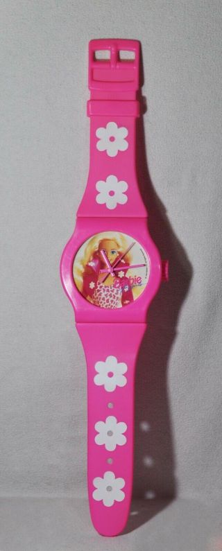 Vintage 1993 Mattel Pink Barbie Watch Wall Clock See Photos 0719
