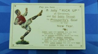 Rare Vintage Comic Postcard 1906 Rugby Union Rufc A Jolly Kick Up At Christmas