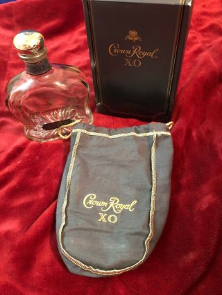 Rare Crown Royal Xo Canadian Whisky 750ml Empty Bottle Complete Box,  Bag,  Btl