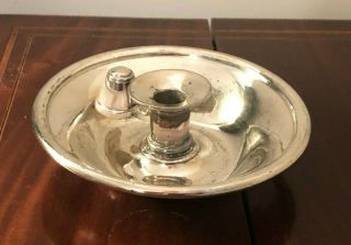 Victorian Large Size Silver Plated Bedside Candle Holder By Walker & Hall 1675