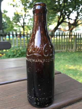 Vintage Amber Straight Side Coca Cola Bottle Embossed Phila,  Pa Rare