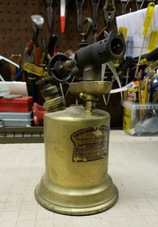 Antique Gas Blow Torch,  Fully Brass - Otto Bernz.  Co Rochester York