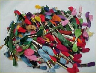 100 Skeins Vintage Antique Embroidery Cross Stitch Floss Cotton All Dmc 6 Strand