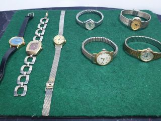 A Selection Of 7 Ladies Vintage Mechanical Dress Watche 