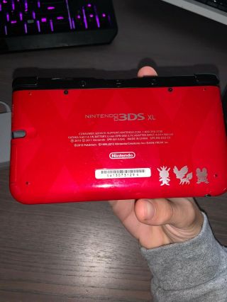 Nintendo 3DS XL Pokemon X and Y Red Version.  VERY RARE,  CHARGER 2