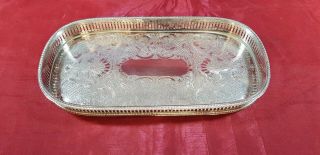 A Antique Silver Plated On Copper Gallery Tray.  Made In Sheffield.