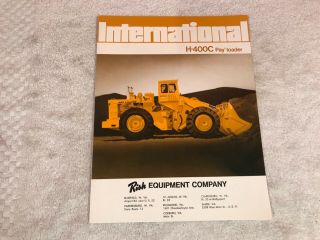 Rare 1970s International Harvester H - 400c Pay Loader High Lift Brochure