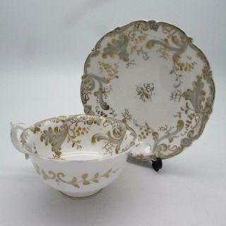 Antique 19thc H R Daniel Bell - Shaped Cup & Saucer - Circa 1850 - Pattern 5297